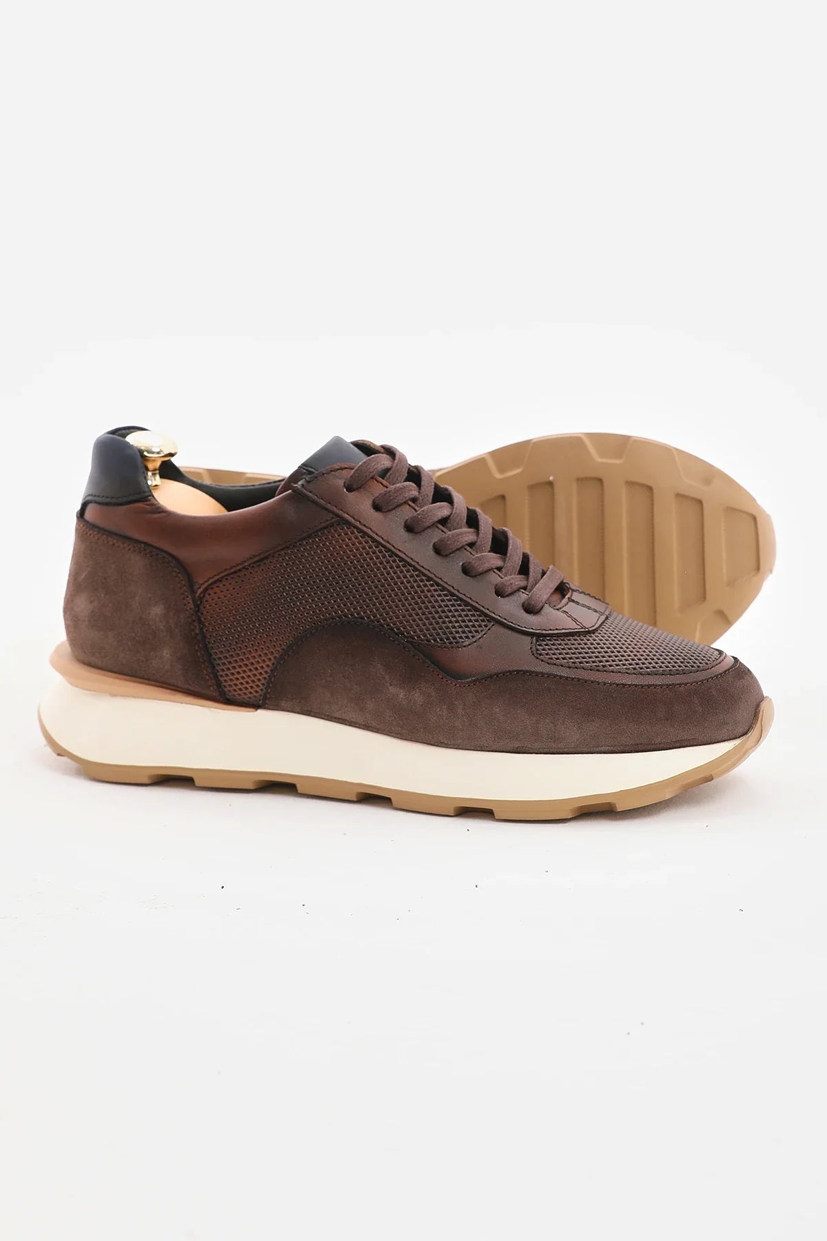 Brown Calf And Suede Runners F-500