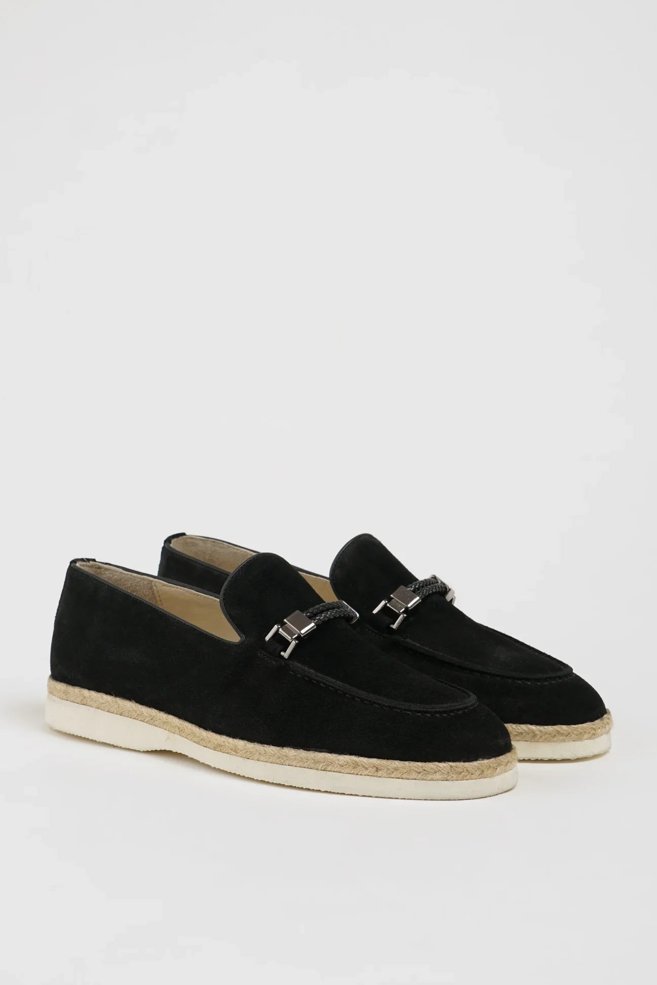 Black Suede Slip on Loafers
