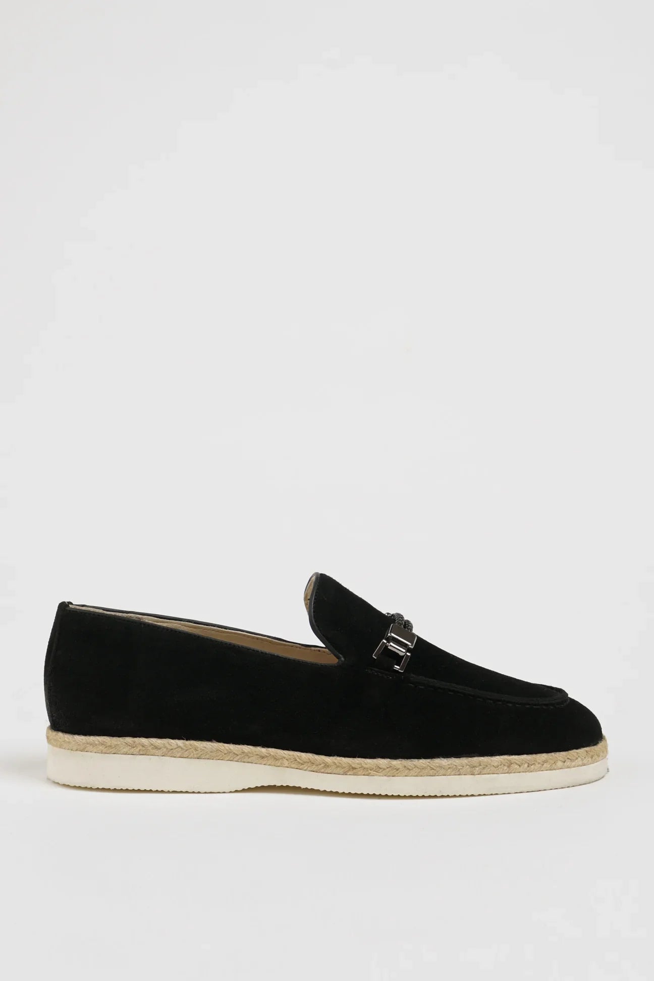 Black Suede Slip on Loafers