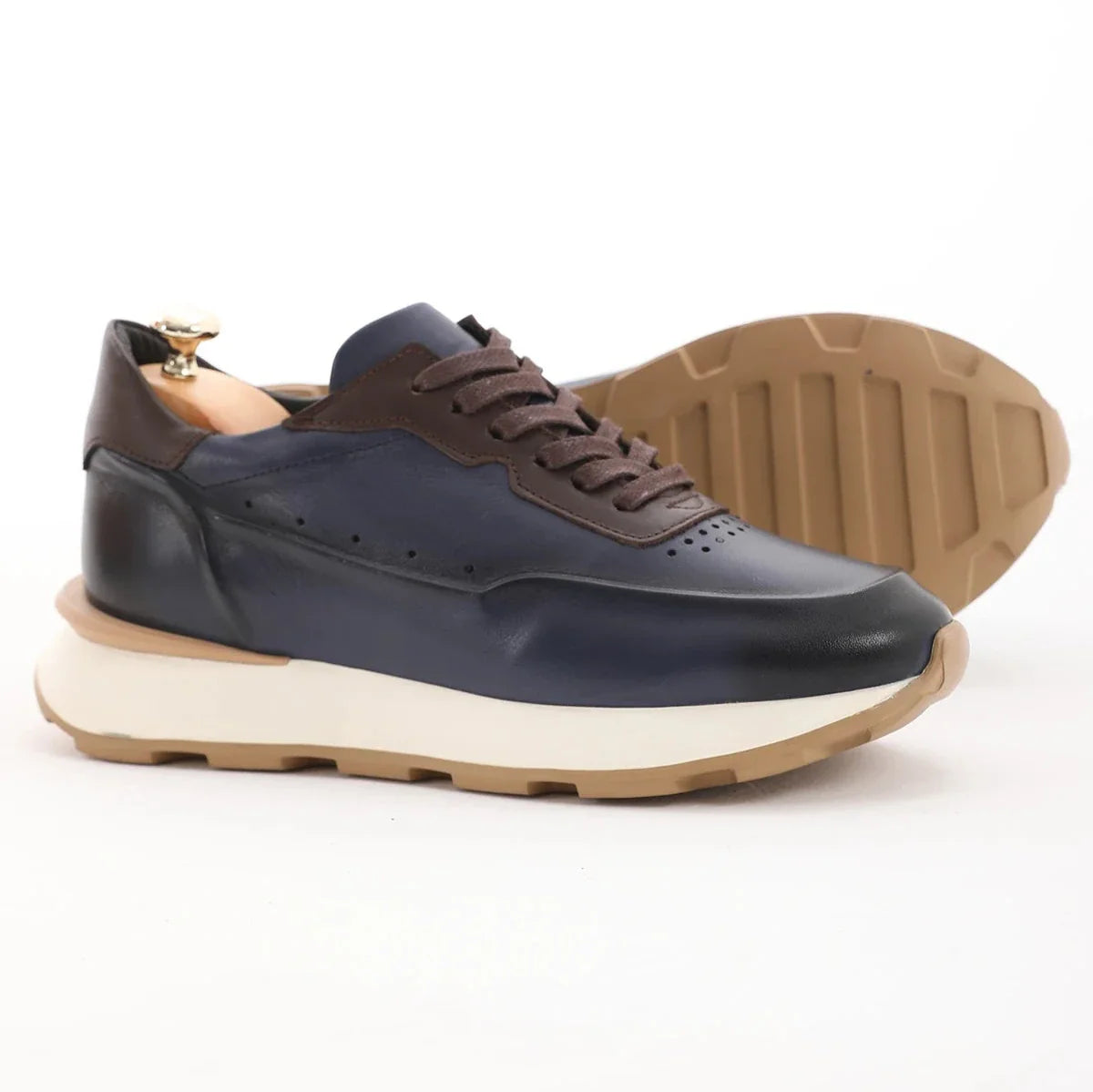 Blue Calf Leather Runners
