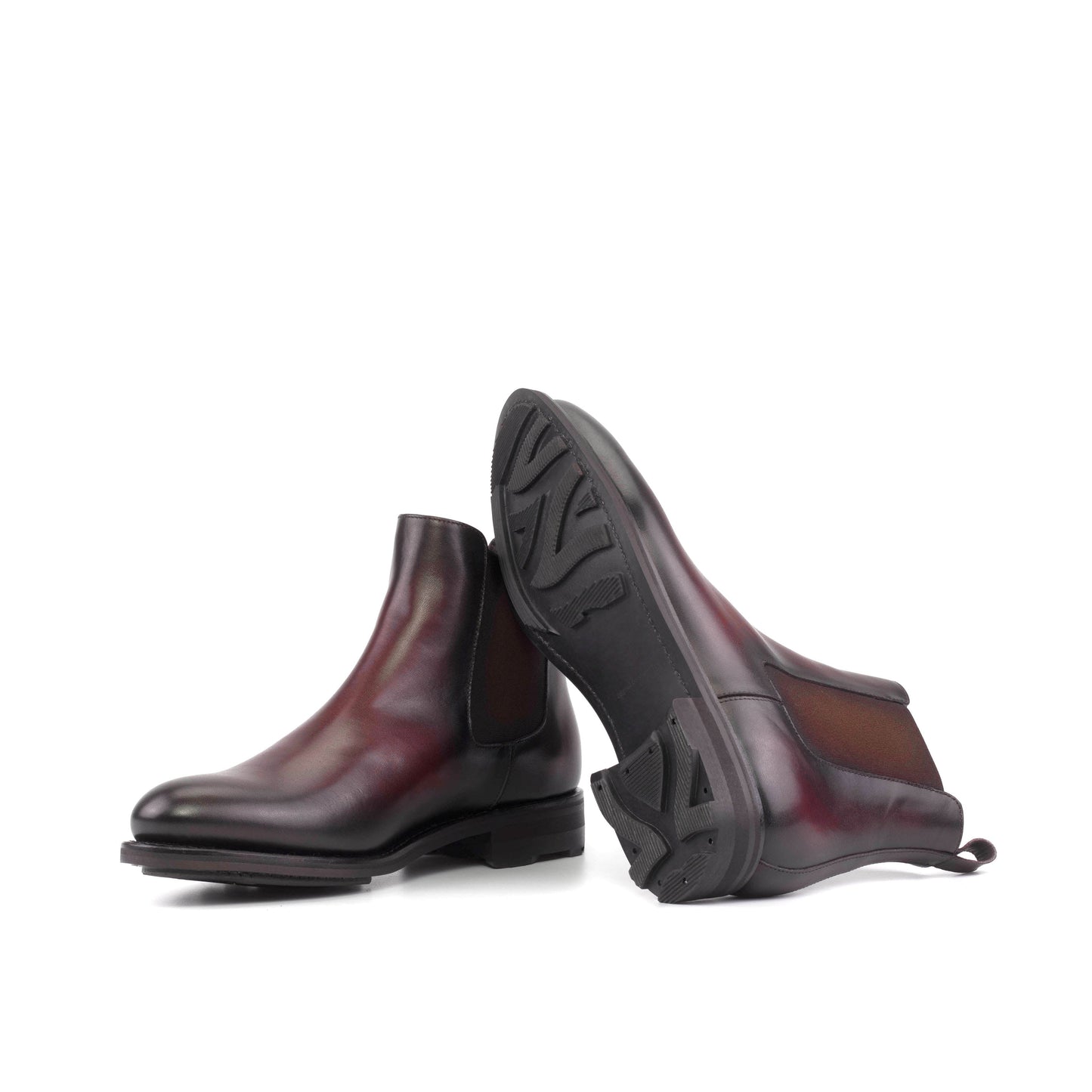 Burgundy Box Calf Chelsea Boots