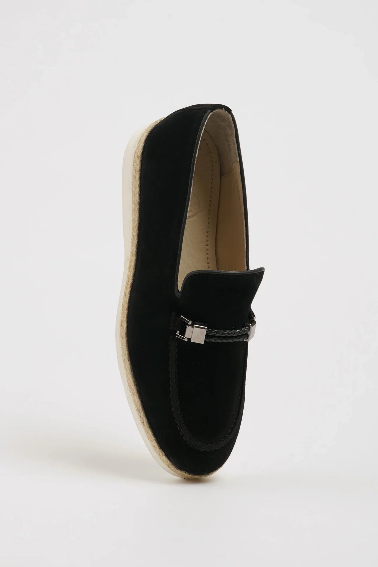Black Suede Slip on Loafers