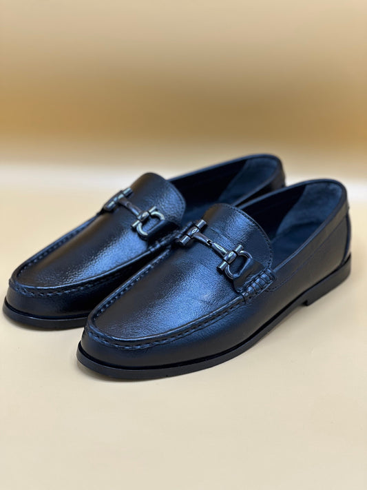 Black Mild Leather Moccasins