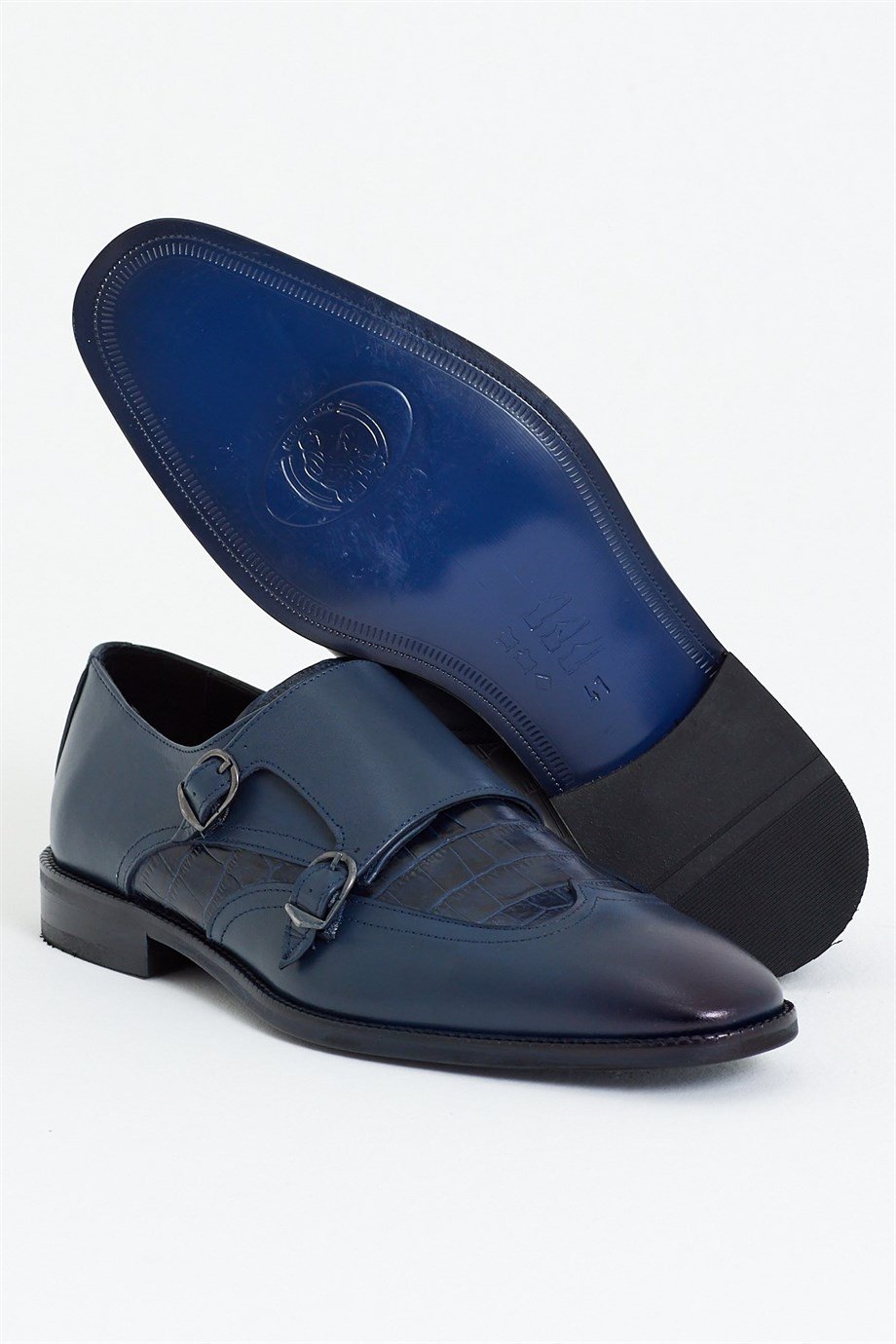 Blue WIngtip Double Monk