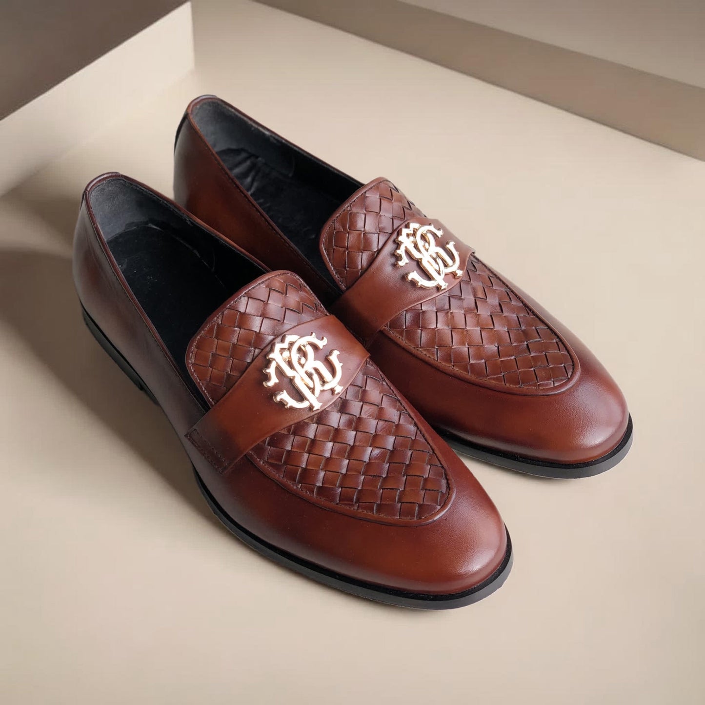 Brown Vamp Kniited Loafer-AL056