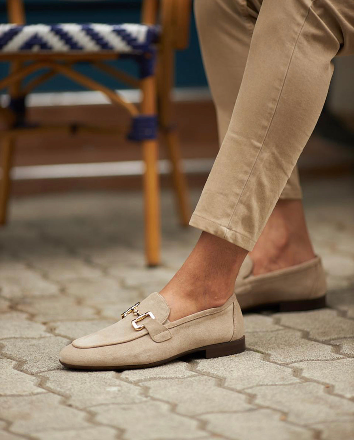 Beige Lux Suede Loafers