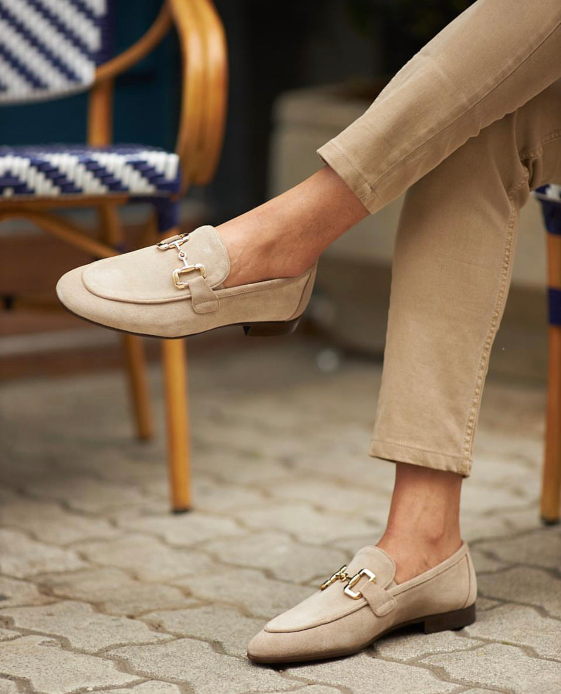 Beige Lux Suede Loafers