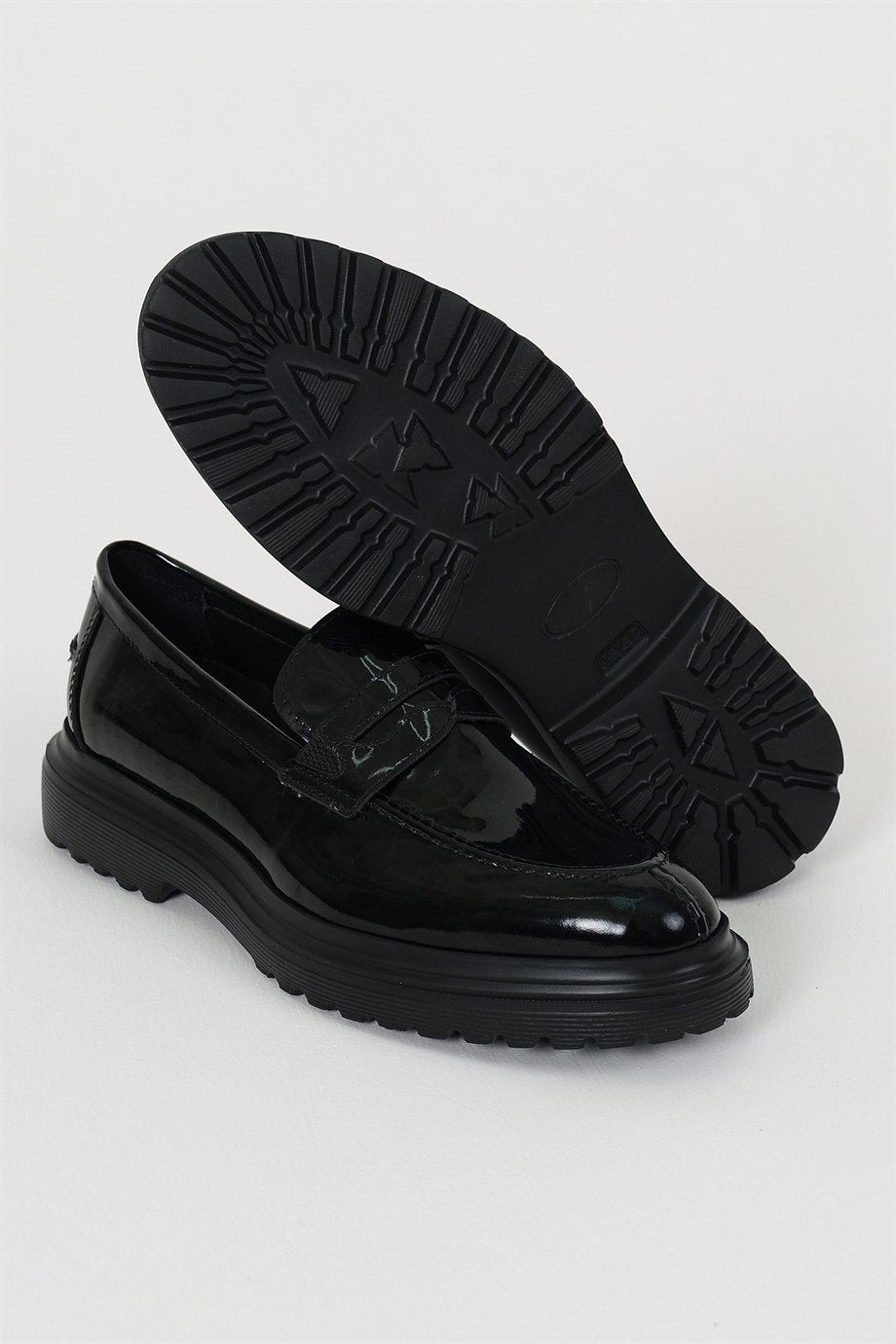 Black Patent High Sole Loafer