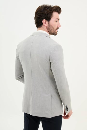 Plain Slim Fit Mono Collar Men's Jacket