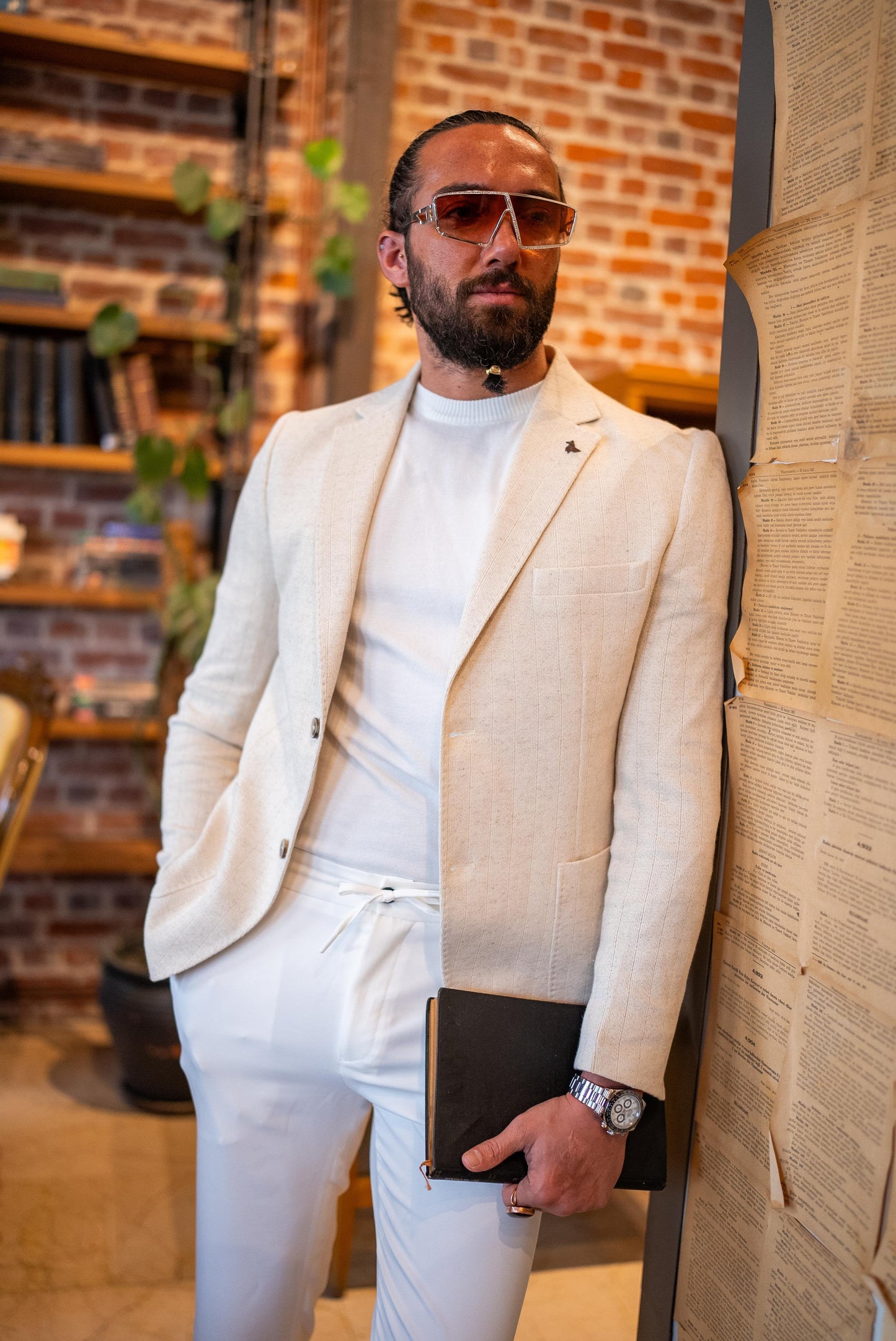 Skin Slim Fit Mono collar Blazer