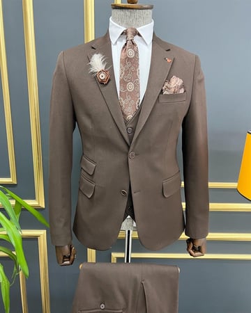 Brown Slim Fit Suit