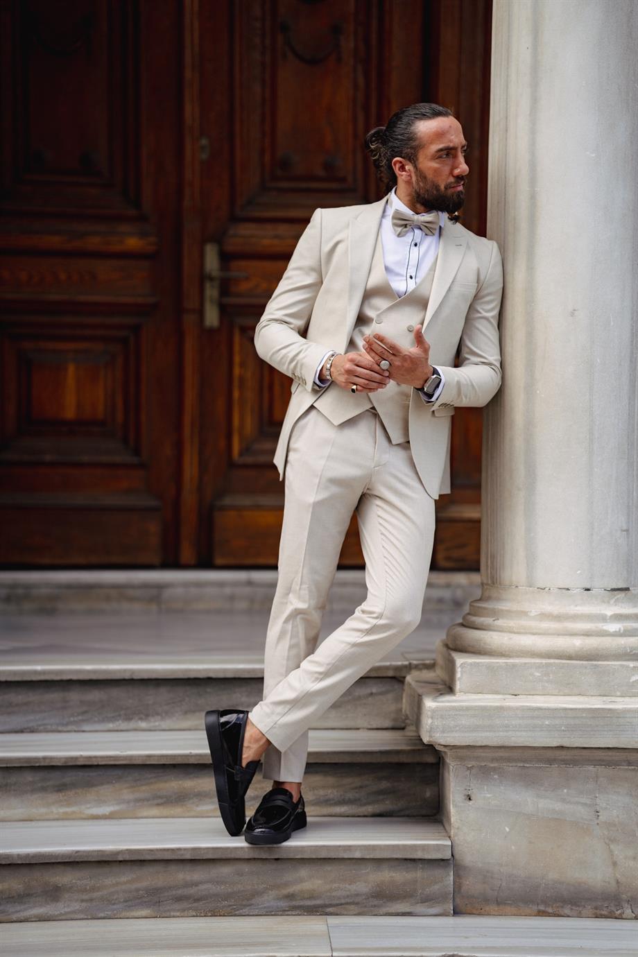 Men's Beige Tuxedo Suit
