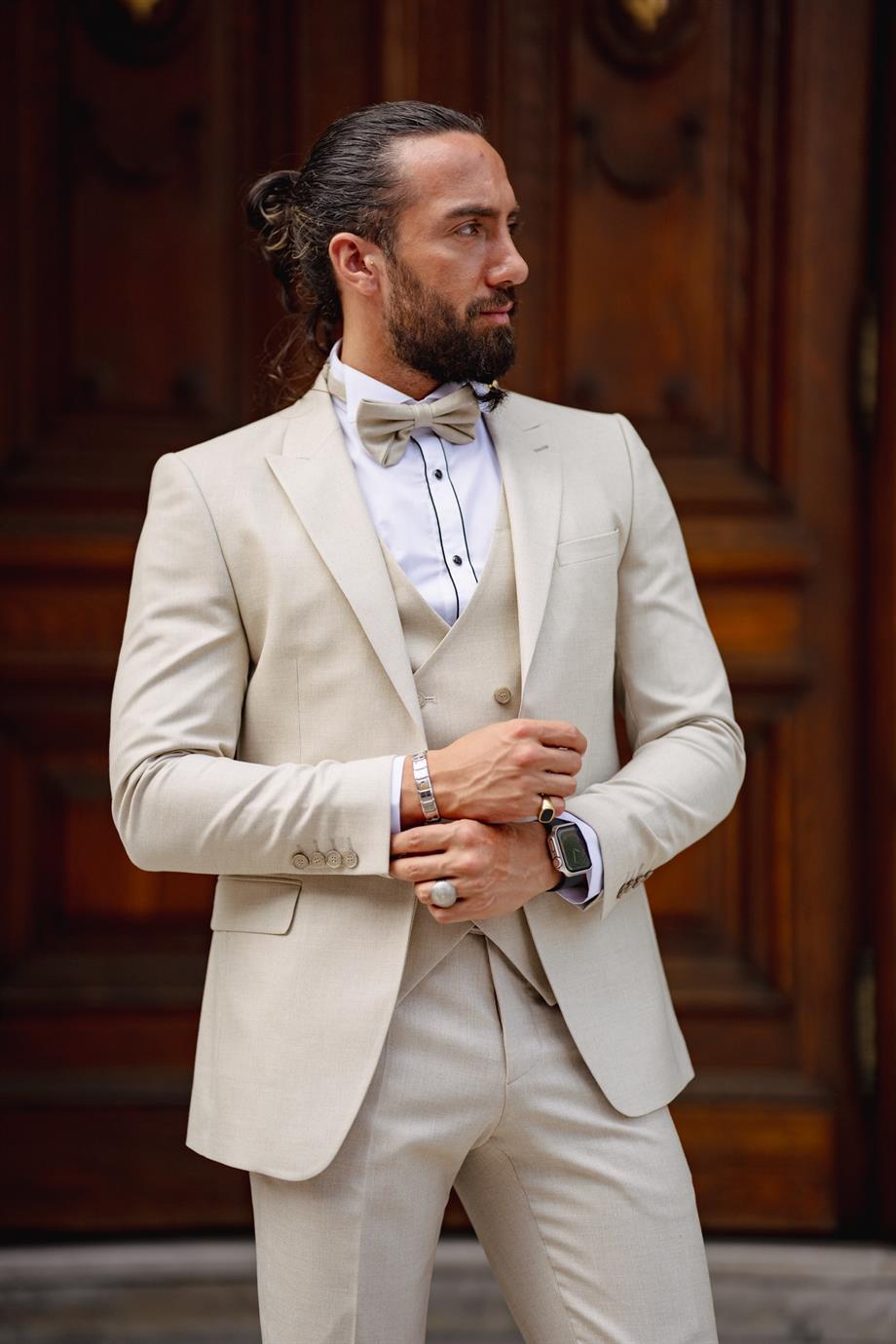 Men's Beige Tuxedo Suit