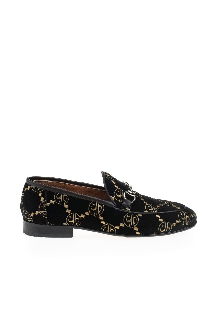 Black Embroidered Nappa Leather Loafer
