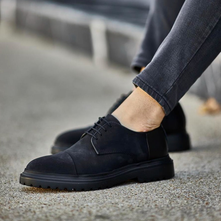 Black Suede Chunky Derby