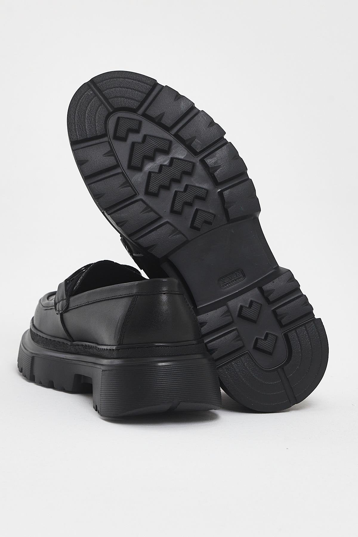 Black Croc Chunky Loafer