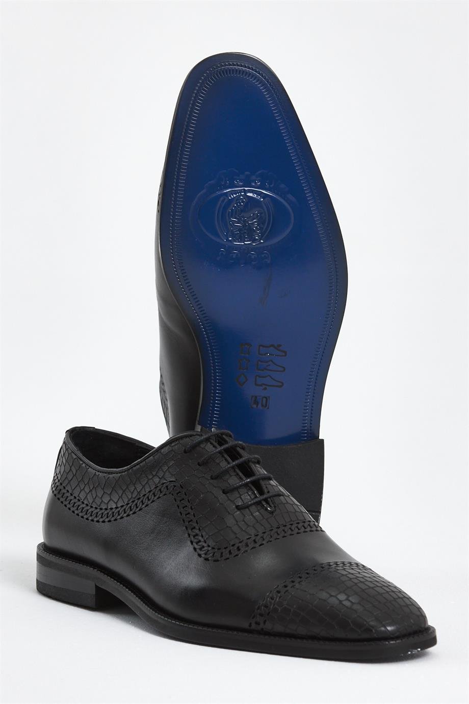 Black Printed Leather Laces