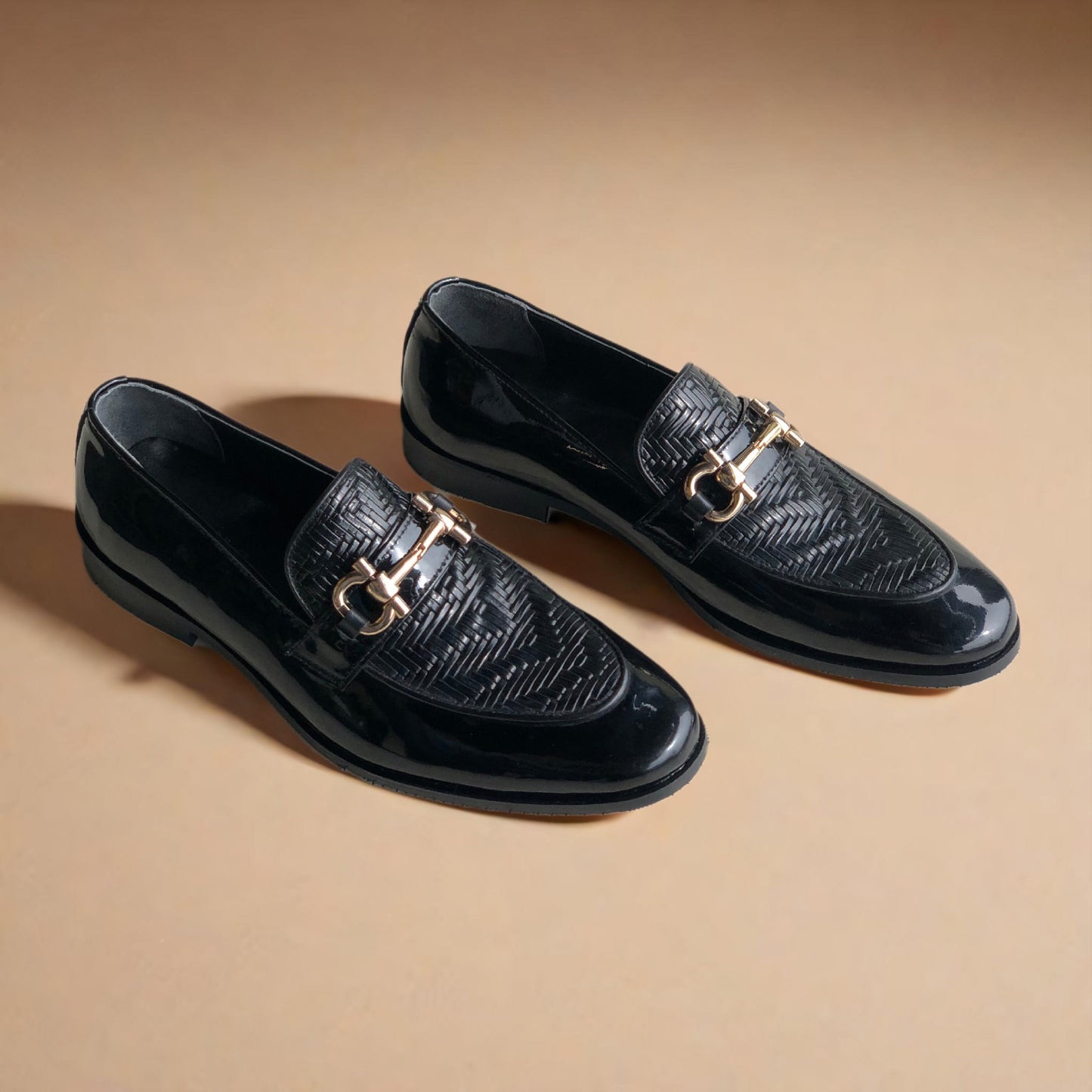 Black Patent Loafer-AL056