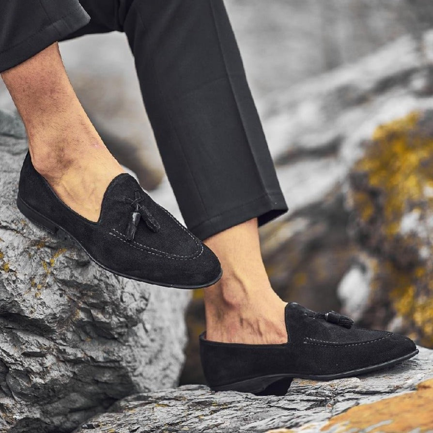 Black Suede Tassel Loafer
