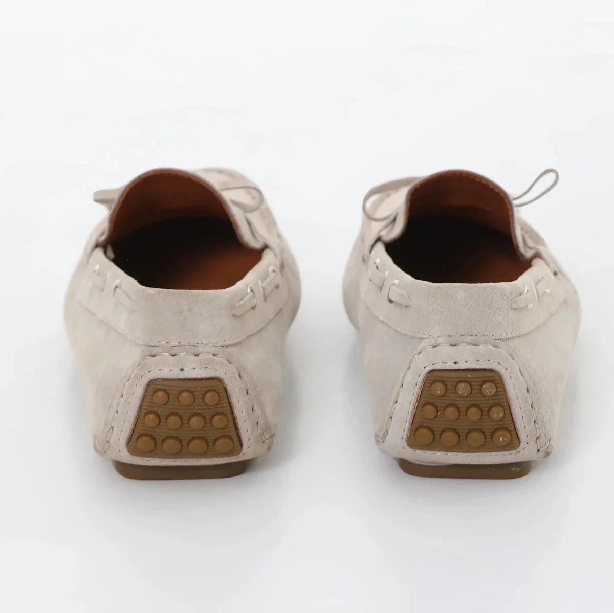 Beige Suede Leather Driving Loafer