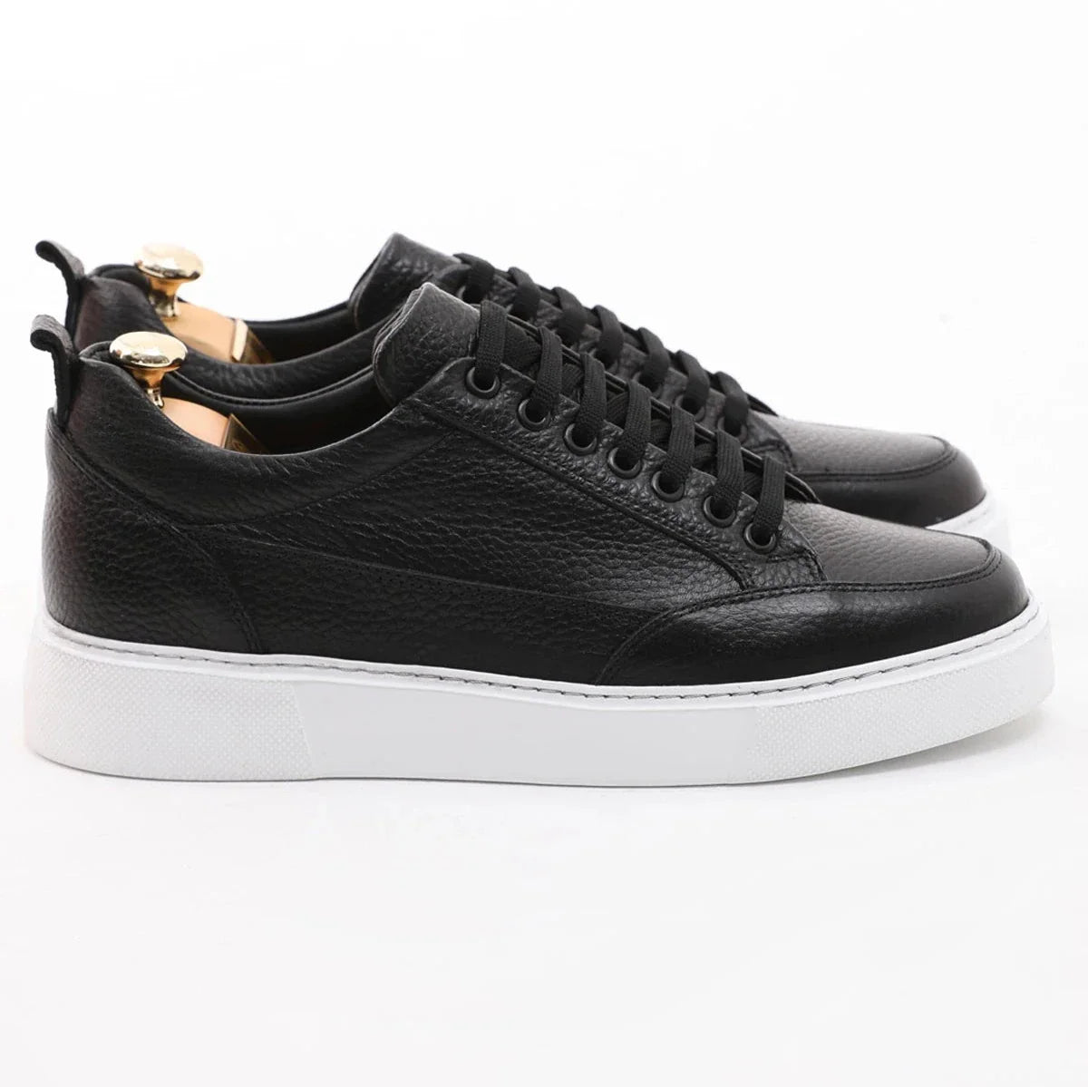 Black Leather Sneakers