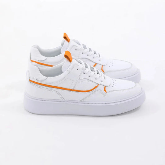 White Orange Strip Sneakers