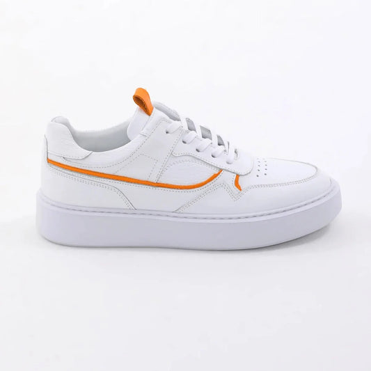 White Orange Strip Sneakers