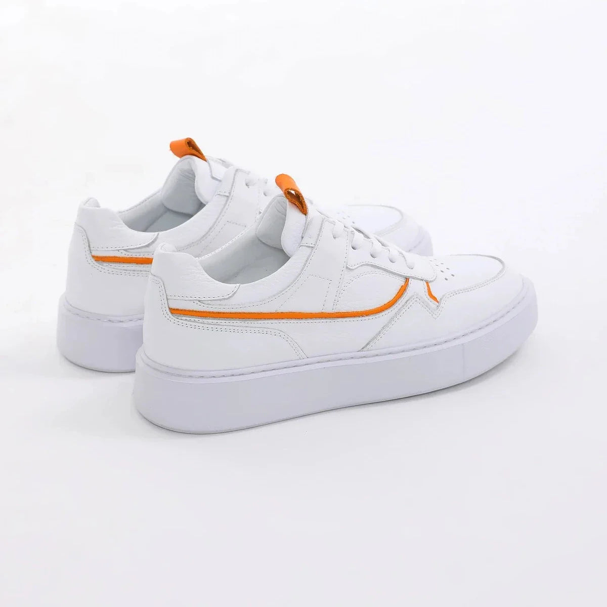 White Orange Strip Sneakers