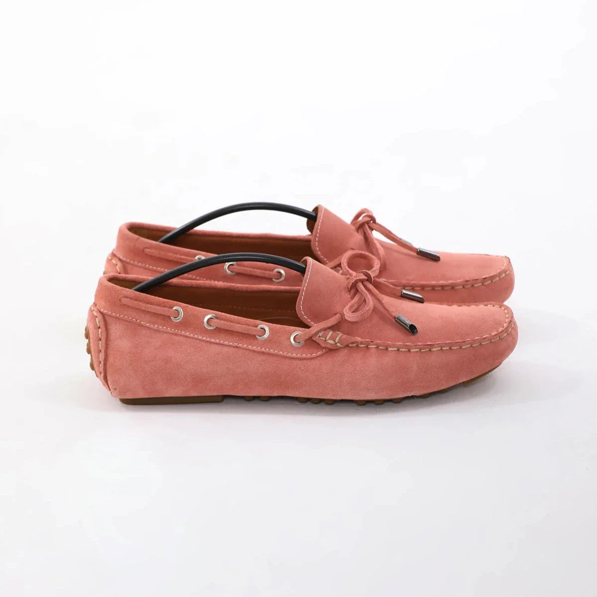 Light Pink Suede Driving Loafers