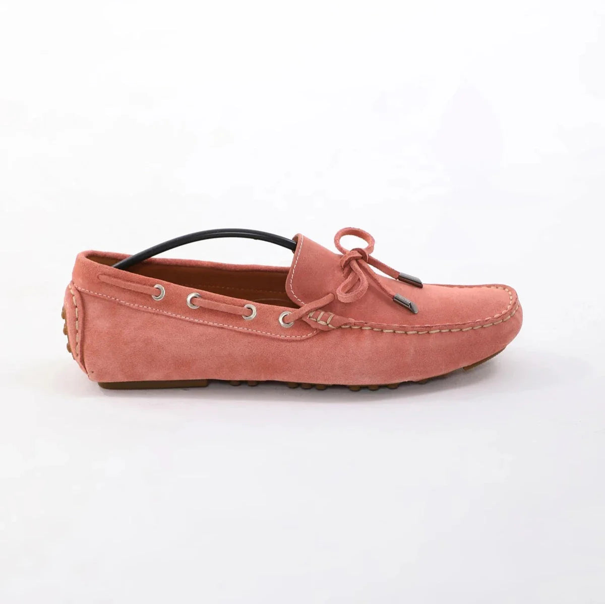 Light Pink Suede Driving Loafers