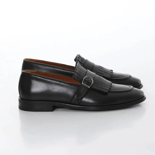 Black Killtie Side Buckle Loafer