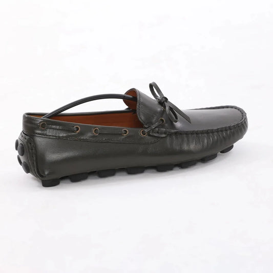Olive Calf Leather Driving Loafer