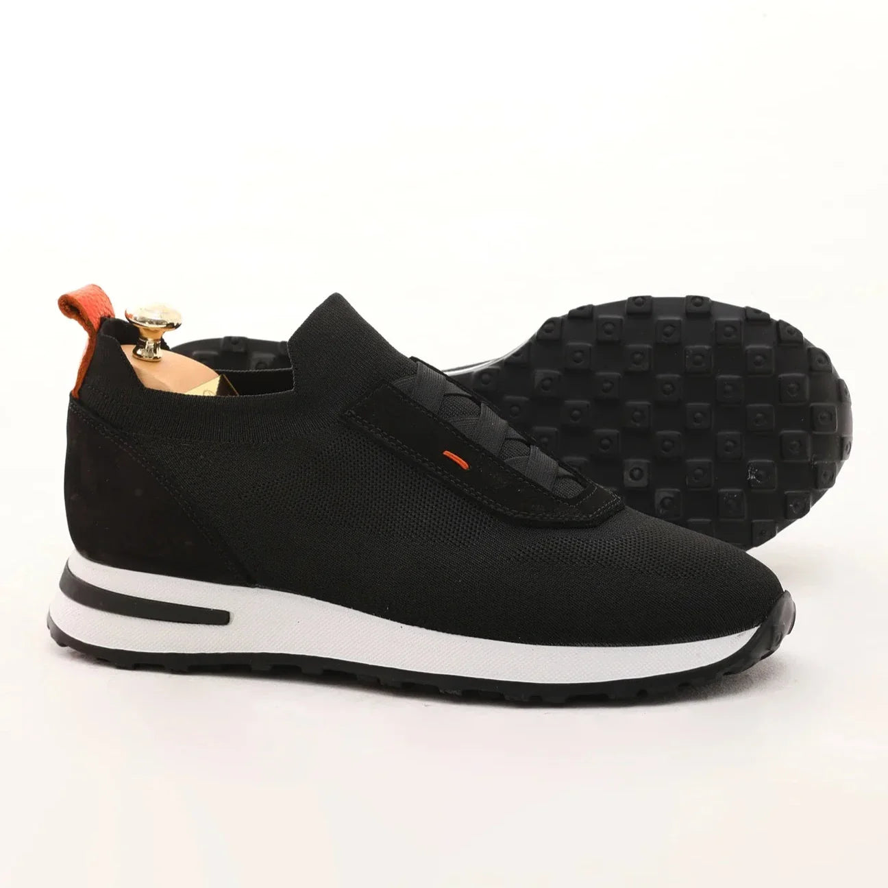 Black Knitted Casual Runners
