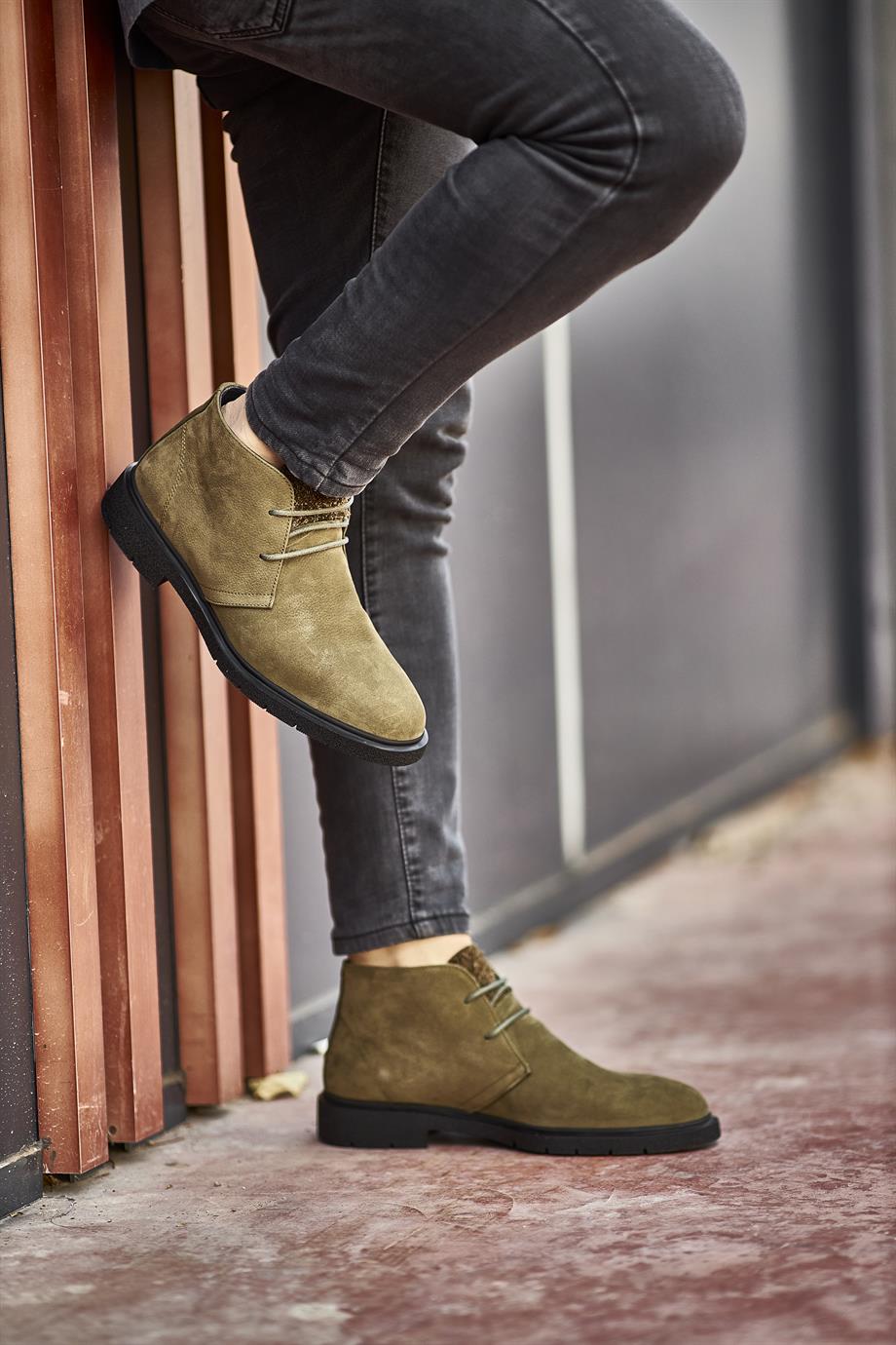 Khaki Nubuck Chukka Boots