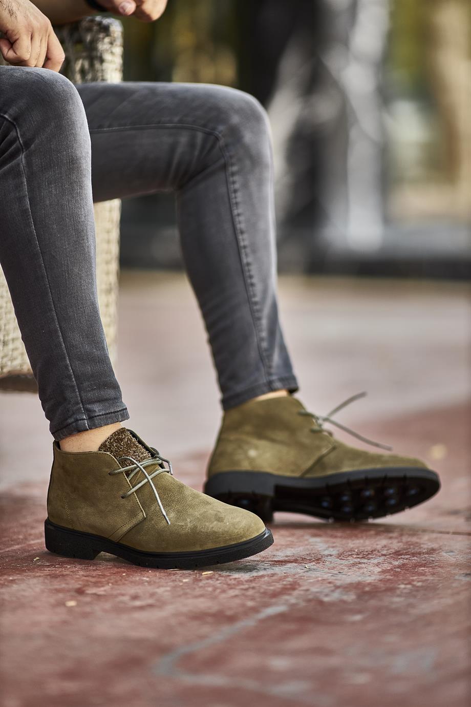 Khaki Nubuck Chukka Boots