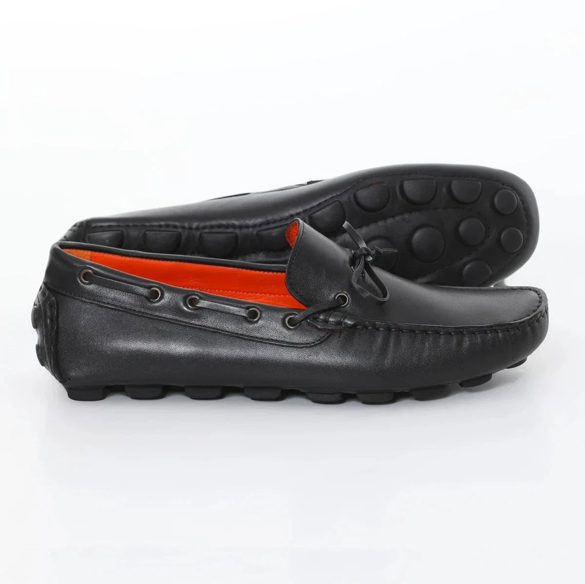 Black Calf Leather Driving Loafer