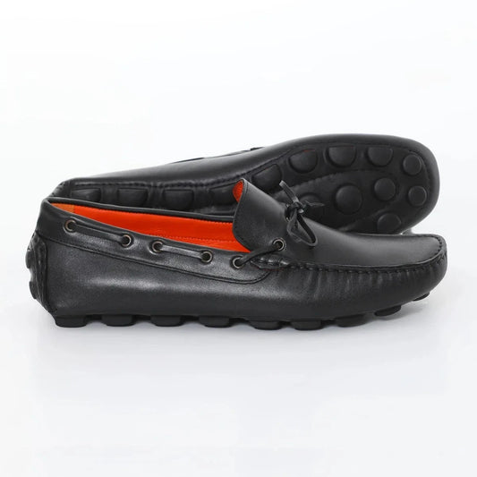 Black Calf Leather Driving Loafer