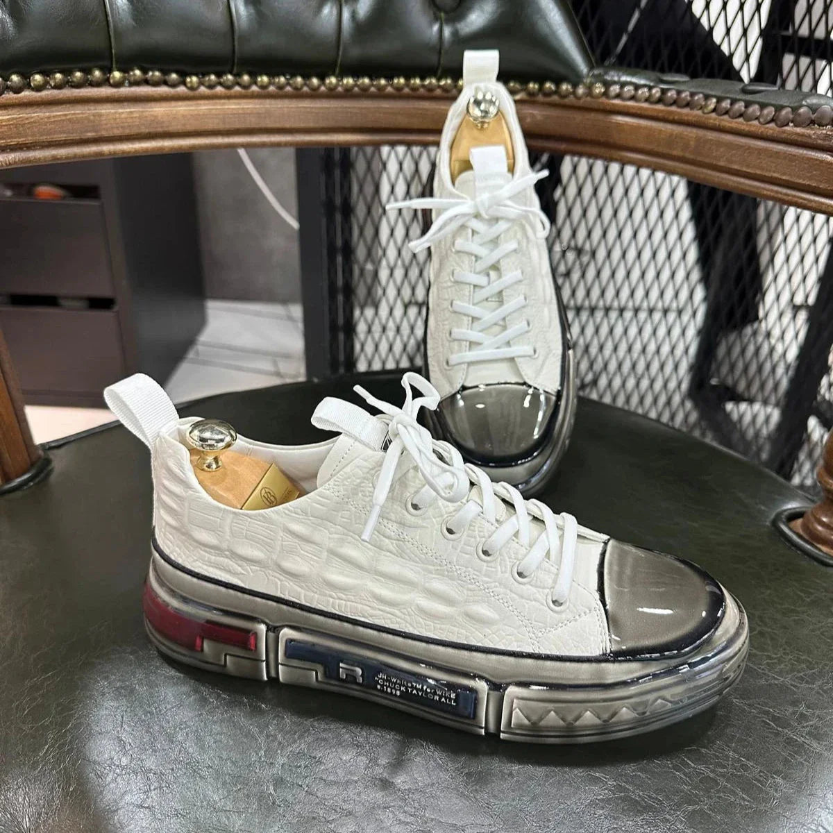 White Casual Gel Sole Sneakers